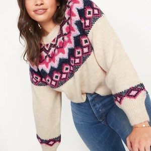 Old Navy crew neck Fair Isle sweater